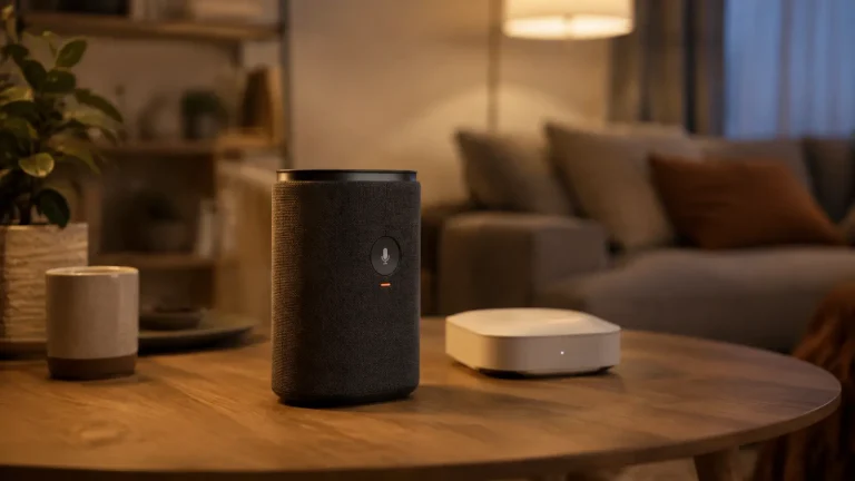 Enceinte connectée avec commande physique du microphone