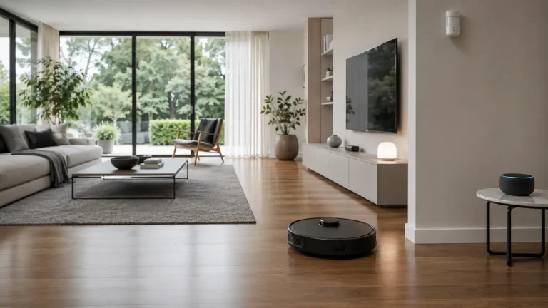 Robot aspirateur intégré à un salon connecté